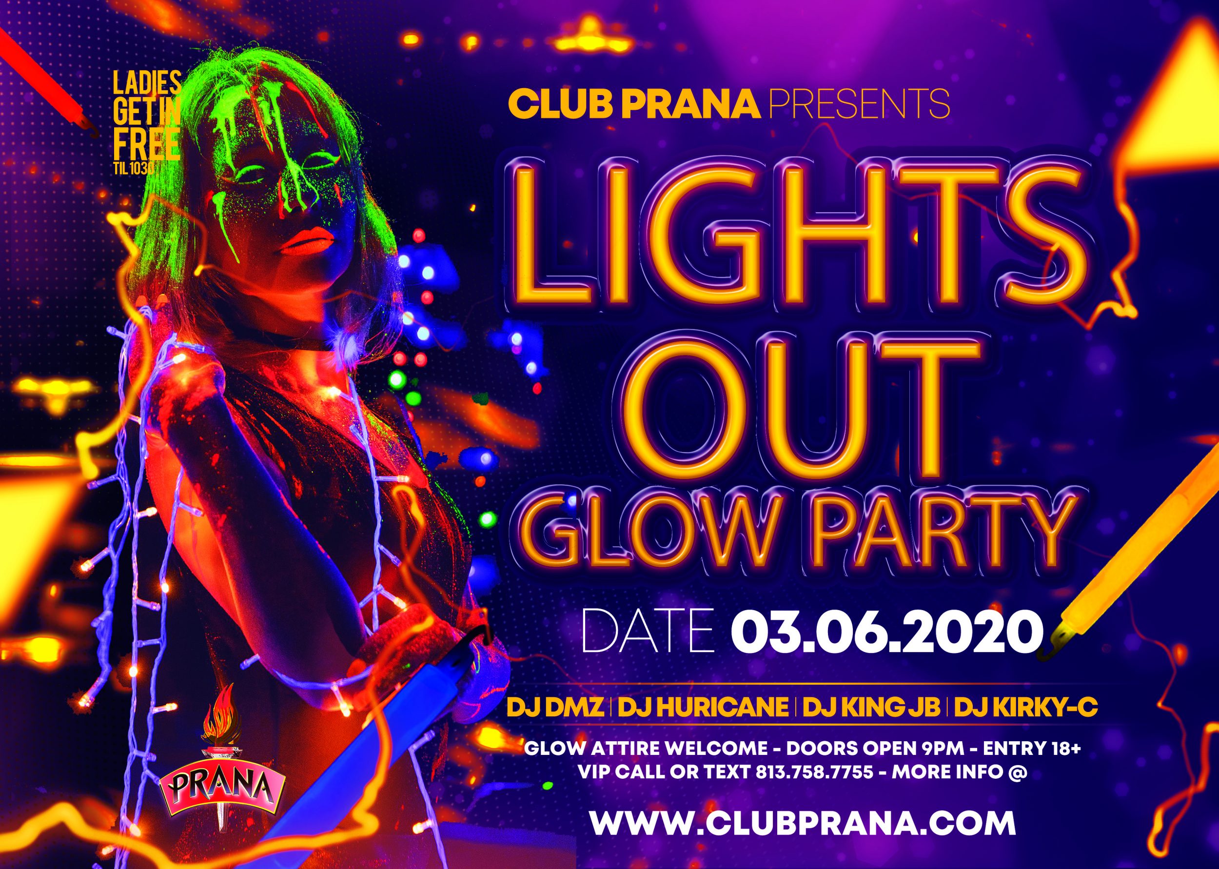 Lights Out Glow Party Club Prana