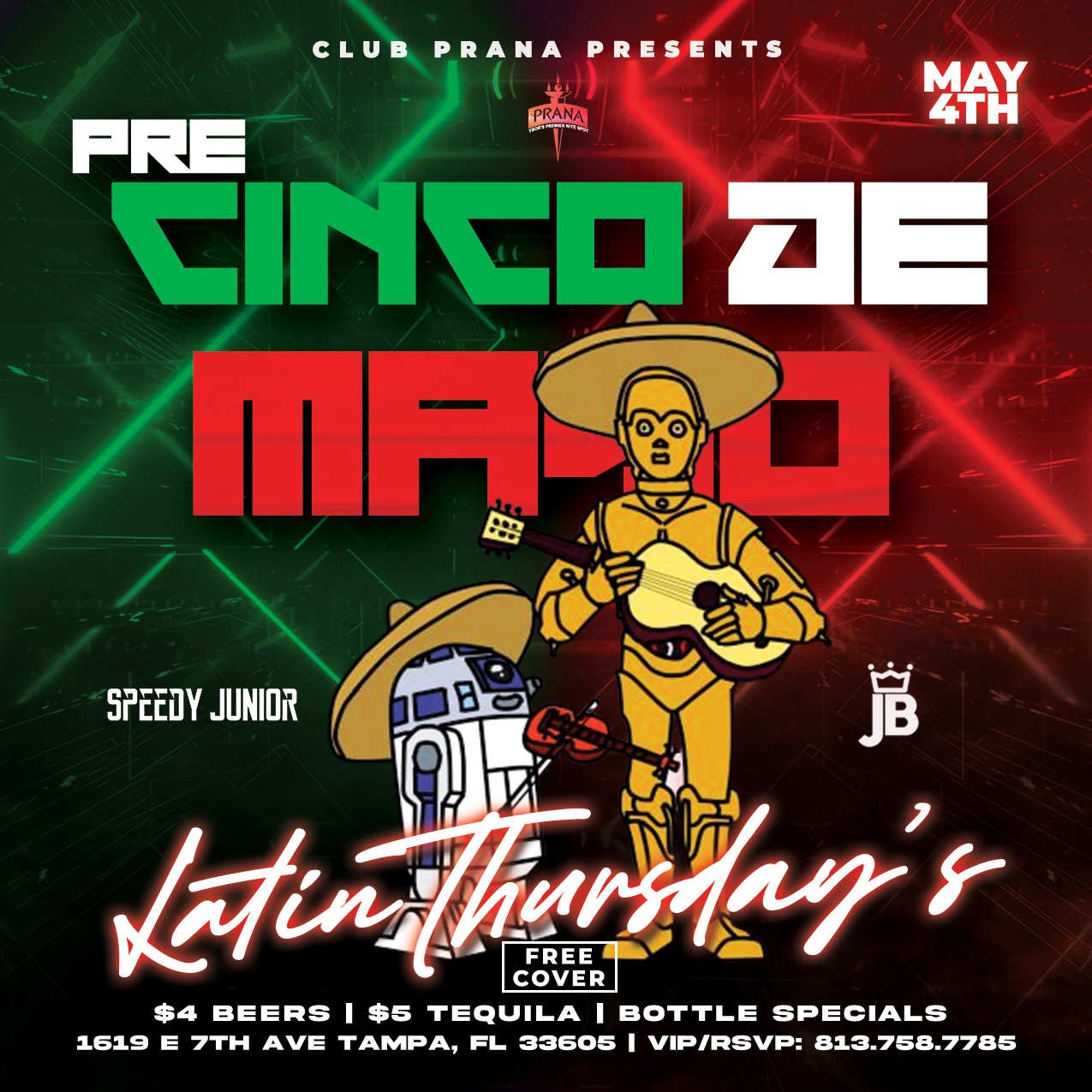 Club Prana Pre Cinco De Mayo Event Flyer