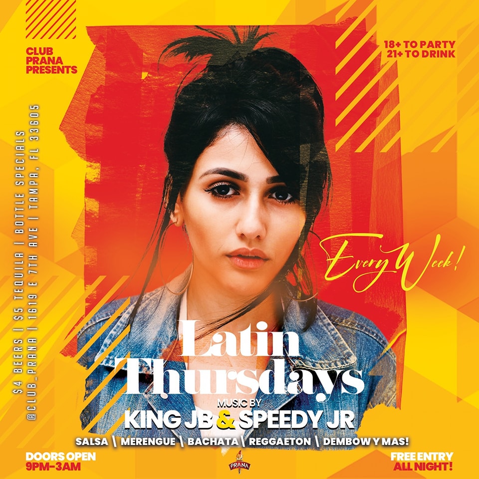 Club Prana Latin Thursdays Event Flyer
