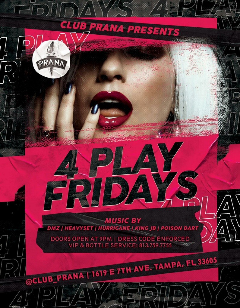 4 Play Fridays Club Prana Flyer