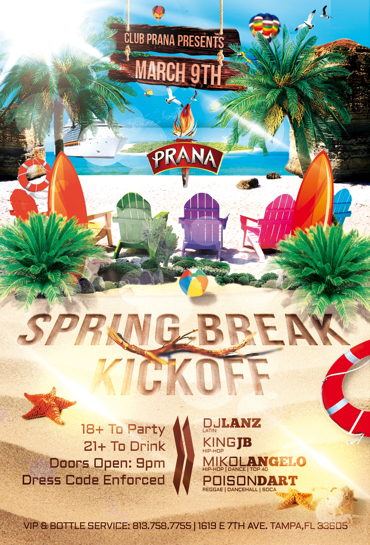 Club Prana Spring Break Kickoff Friday March 9th