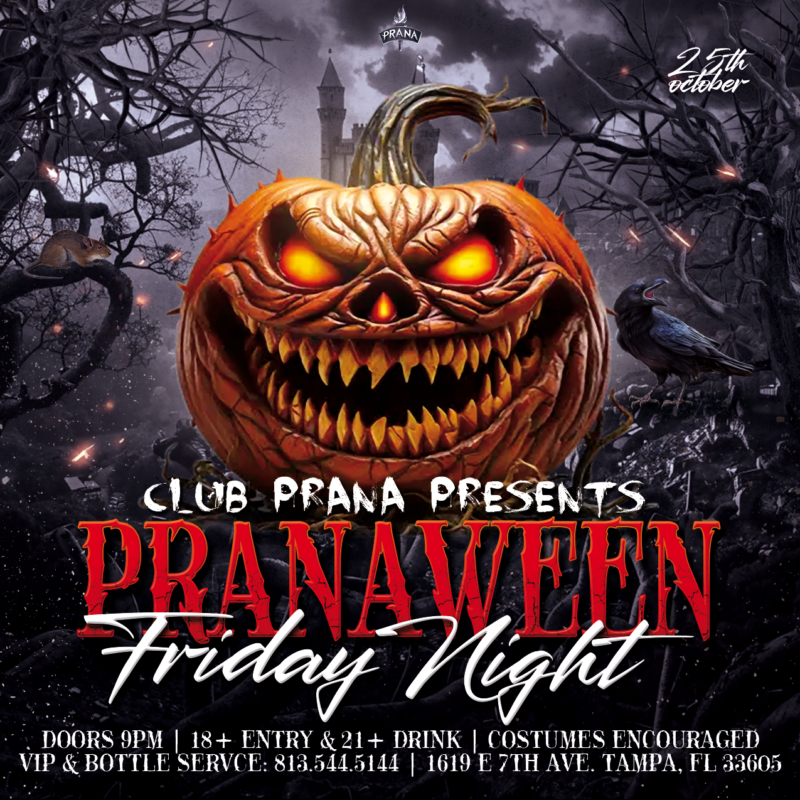 Pranaween Friday Night: Tampa’s Premier Halloween Party At Club Prana