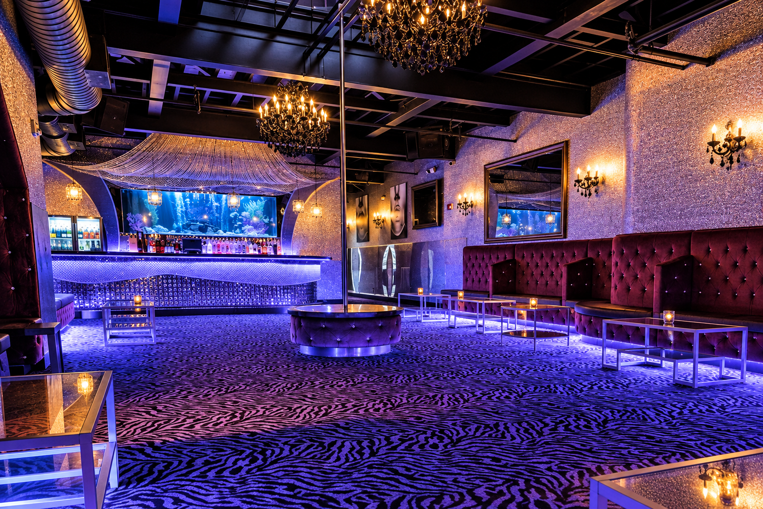 Glamorous Neon Lounge Interior