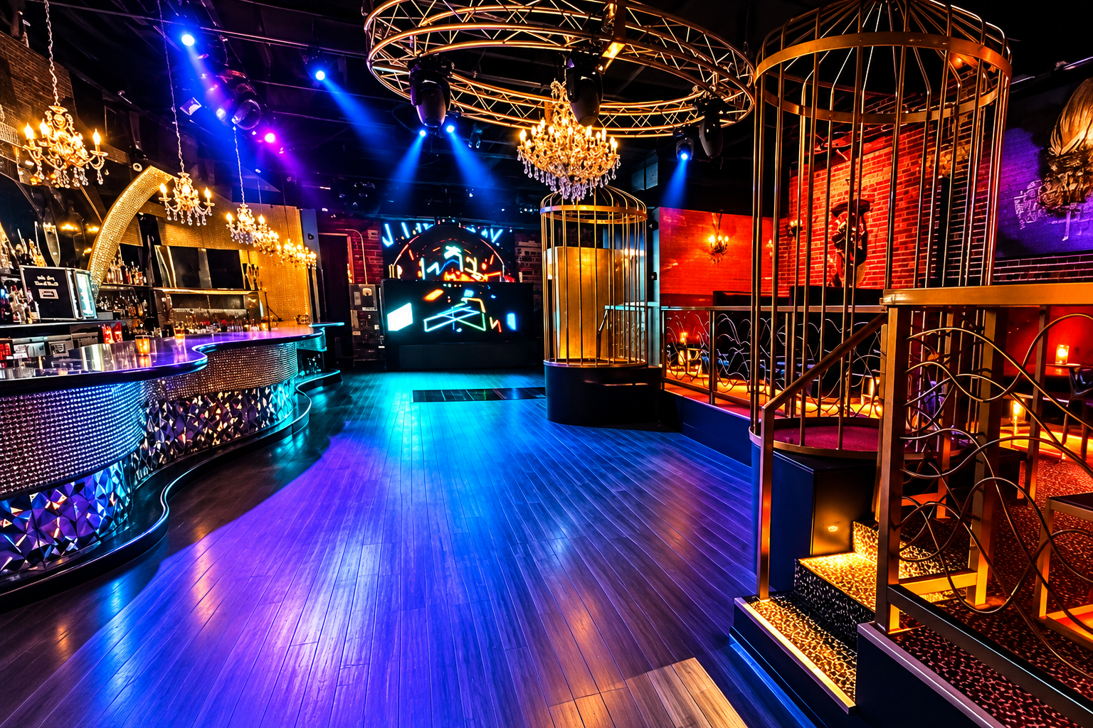Luxury Neon Nightclub Lounge