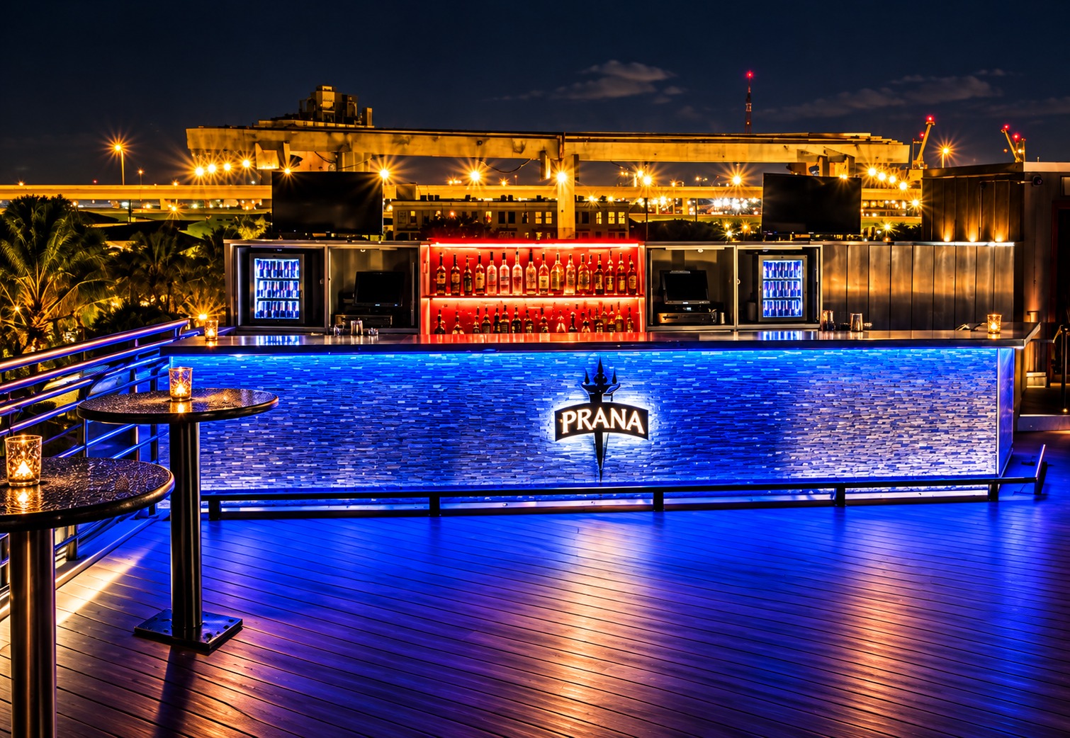 PRANA Rooftop Bar at Night